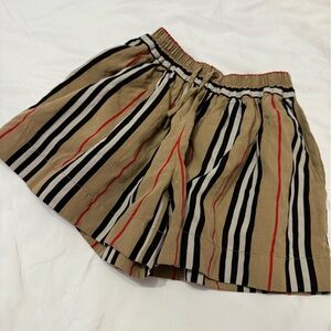 Burberry Tan and Black Striped Shorts